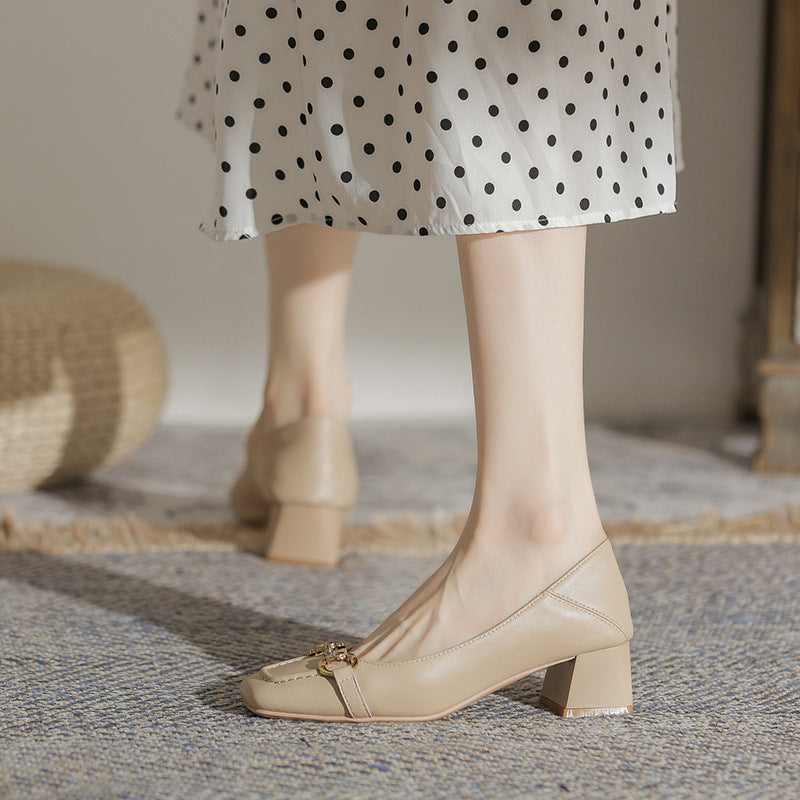 Elegant Square Toe Heels by Valentina Lo Bello