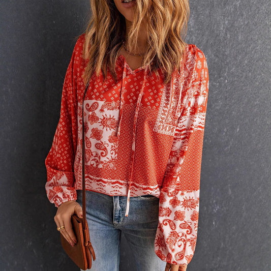 Camicetta a maniche lunghe con stampa boho di Valentina Lo Bello