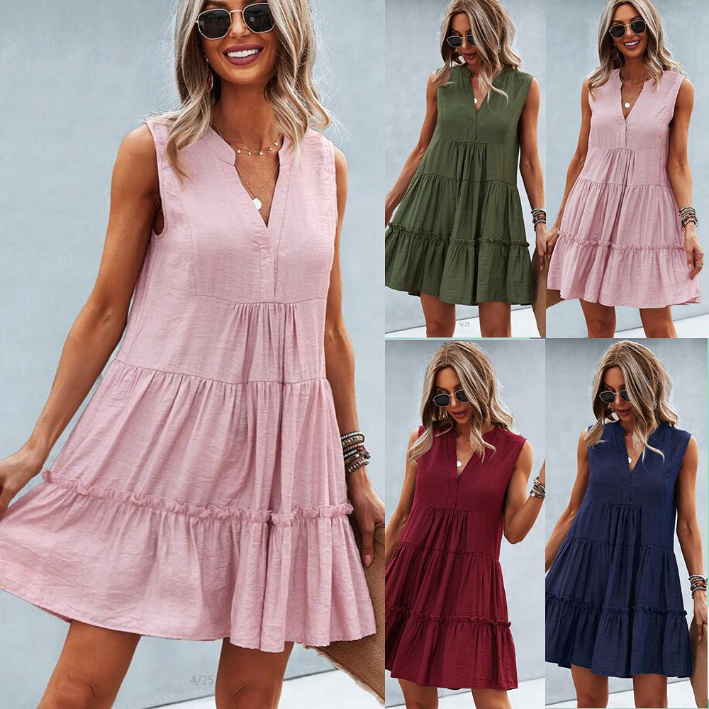 Chic V-Neck Sleeveless Dress by Valentina Lo Bello