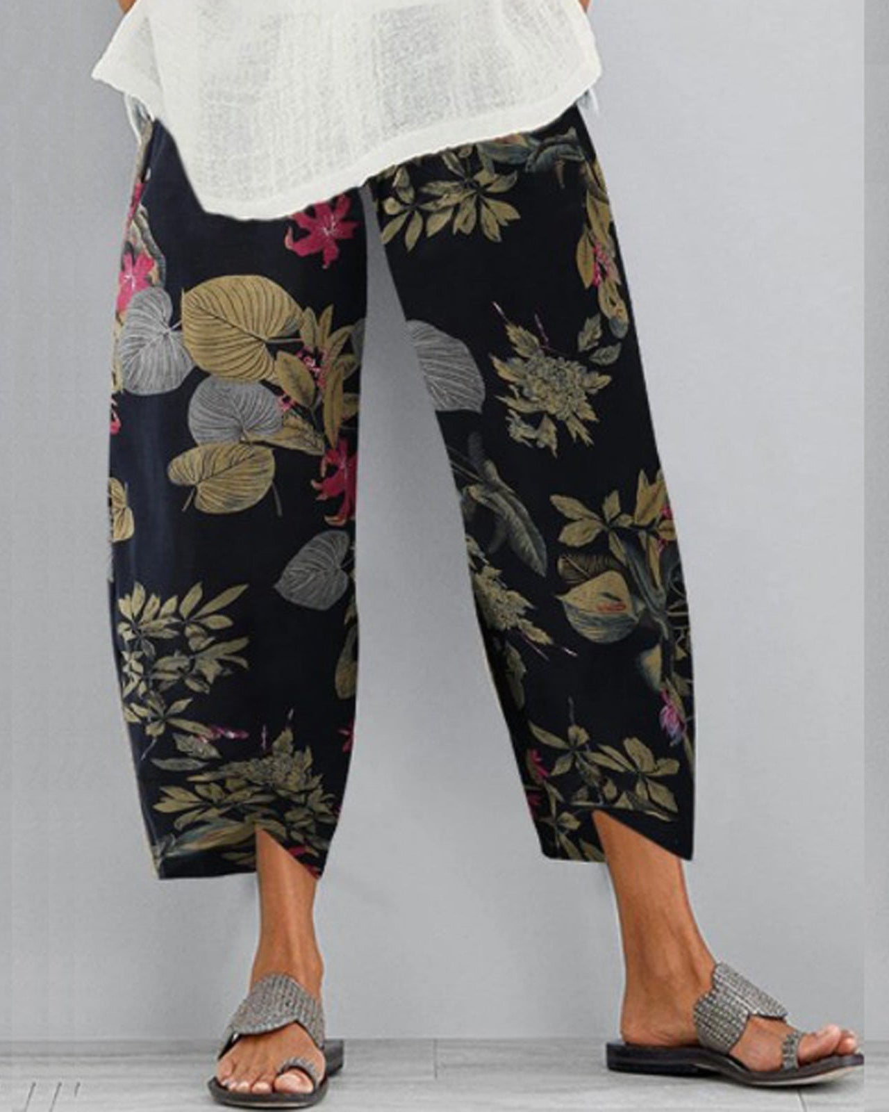 Pantaloni con stampa boho e vita elasticizzata di Valentina Lo Bello