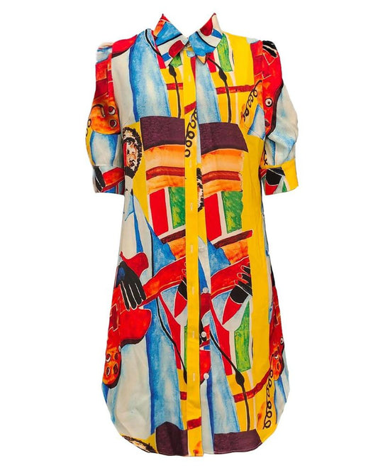 Top di media lunghezza con vivaci motivi geometrici di Valentina Lo Bello