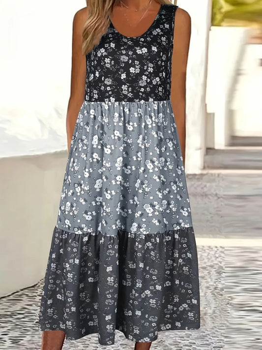 Abito gilet casual a balze con stampa floreale di Valentina Lo Bello