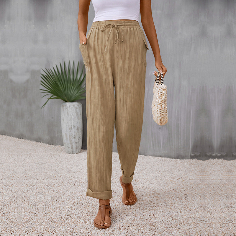 Pantaloni dritti plissettati color kaki di Valentina Lo Bello