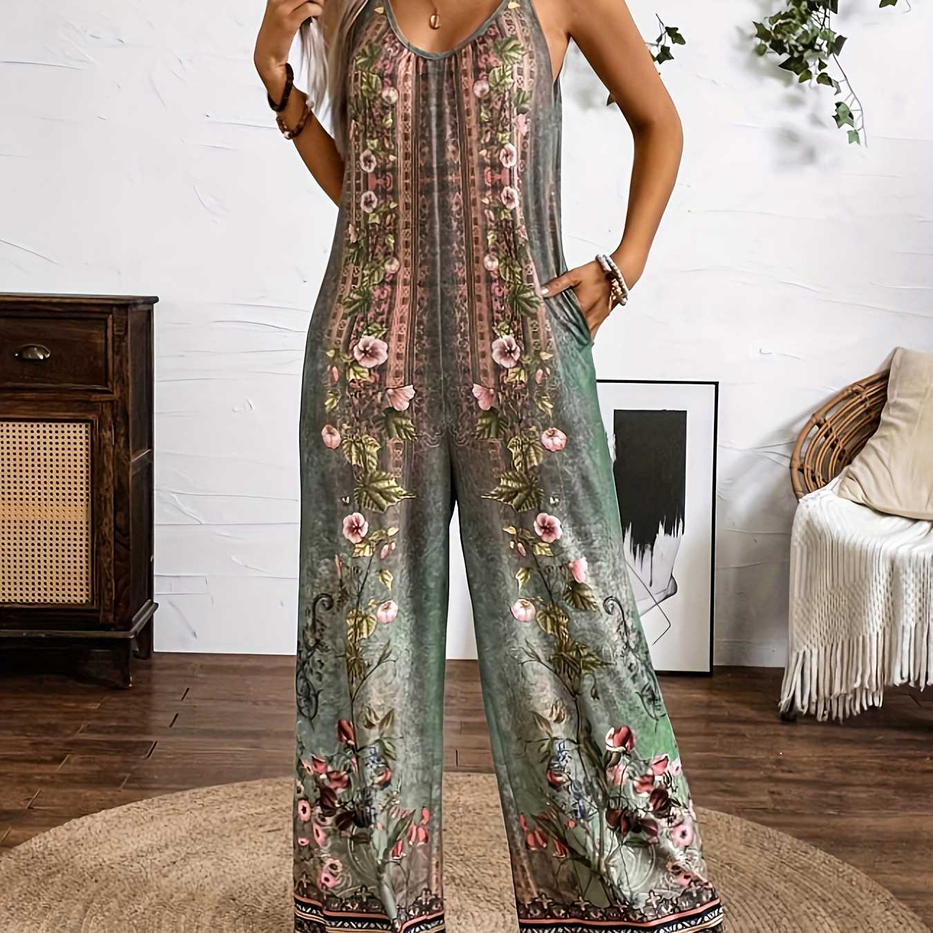 Tuta intera con stampa floreale boho di Valentina Lo Bello
