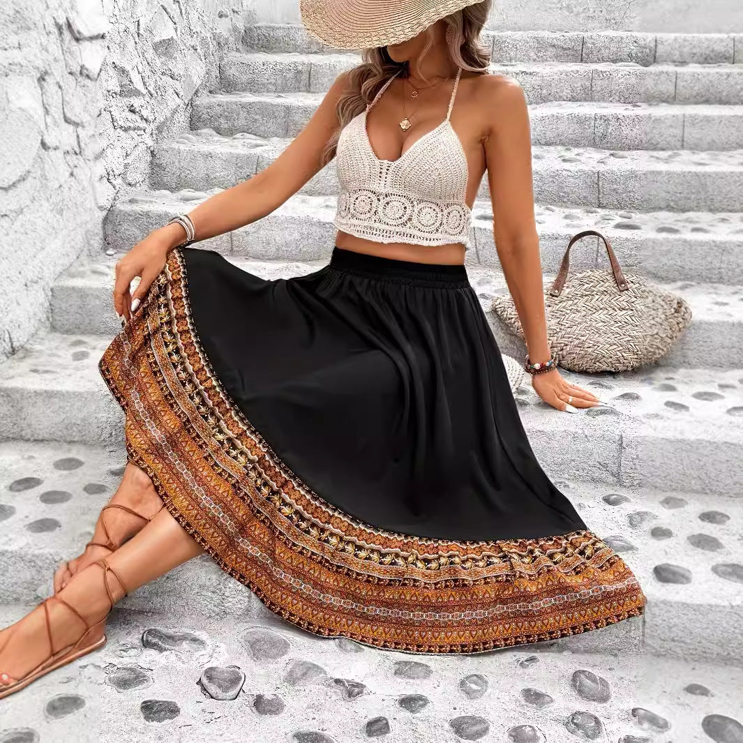 Gonna lunga a trapezio in stile boho di Valentina Lo Bello