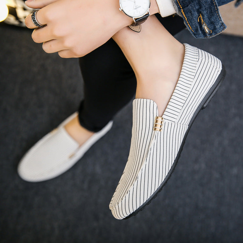 Striped Canvas Loafers Valentina Lo Bello Men's Shoes