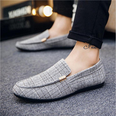 Mocassini a righe in tela, scarpe da uomo Valentina Lo Bello