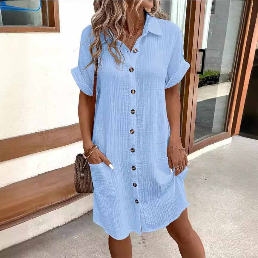 Elegante abito a camicia a maniche corte di Valentina Lo Bello