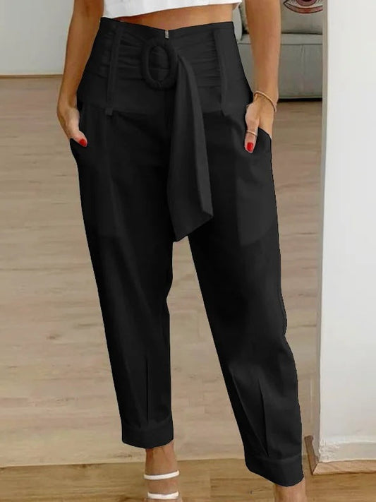 Pantaloni corti in lino a fantasia floreale Valentina Lo Bello da donna
