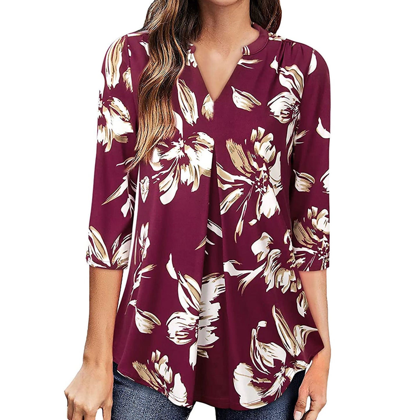 Top floreale con scollo a V di Valentina Lo Bello