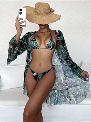 Tropical Print Valentina Lo Bello Bikini Kimono Set