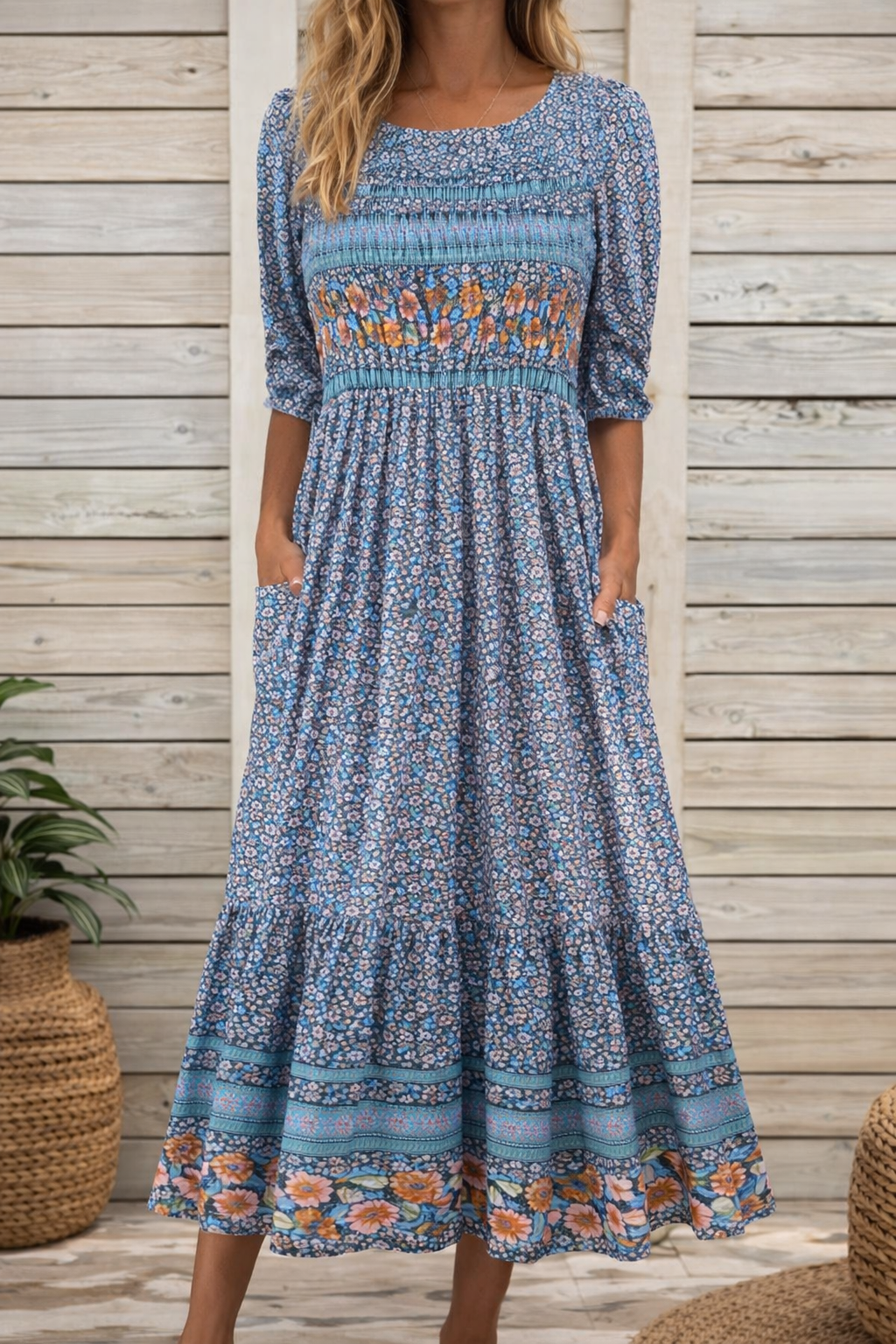Abito lungo boho floreale di Valentina Lo Bello