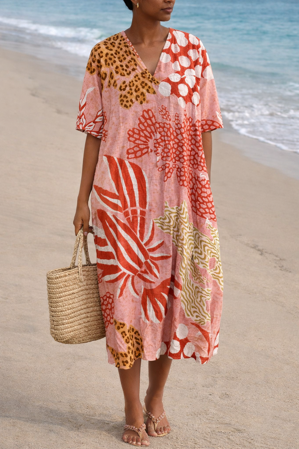 Abito estivo con scollo a V Boho Floral Valentina Lo Bello