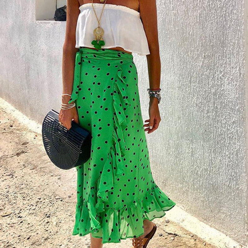 Gonna a balze verde a pois di Valentina Lo Bello