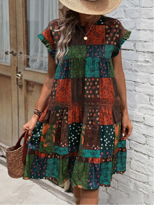 Abito midi estivo in stile boho patchwork di Valentina Lo Bello