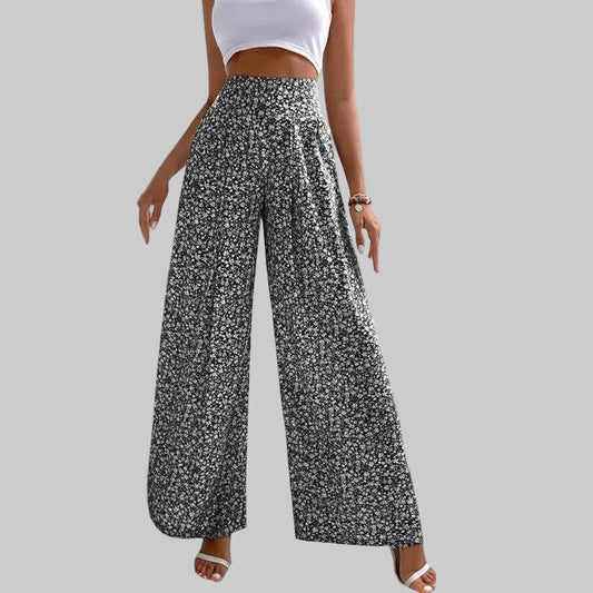 Pantaloni casual Valentina Lo Bello a gamba larga floreale