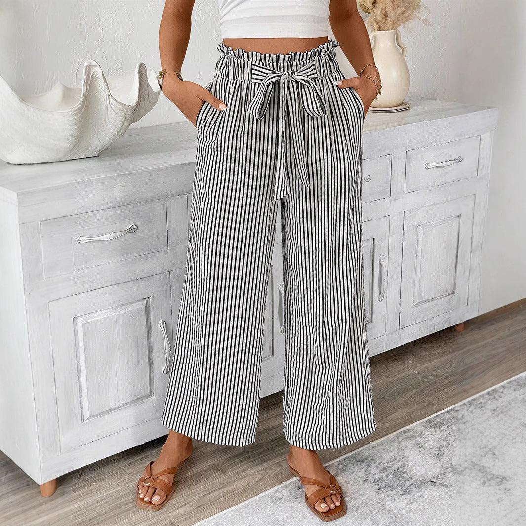Pantaloni a gamba dritta a righe di Valentina Lo Bello