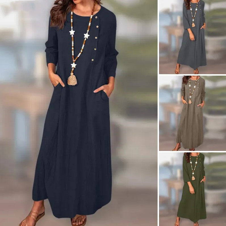 Vintage Linen Long Sleeve Dress by Valentina Lo Bello