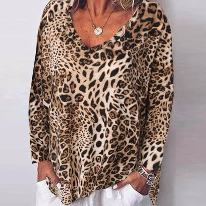 Top con scollo a V e stampa leopardata di Valentina Lo Bello