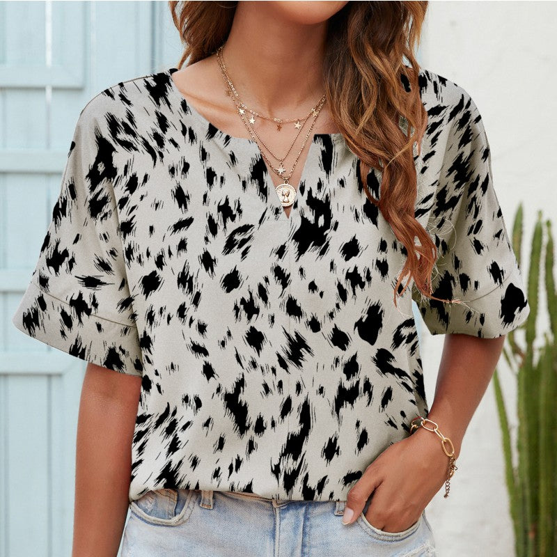Top casual con scollo a V stampato di Valentina Lo Bello