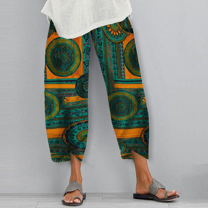 Pantaloni casual elasticizzati con stampa boho di Valentina Lo Bello