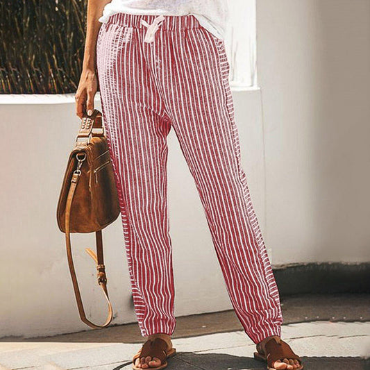 Pantaloni a gamba larga a righe di Valentina Lo Bello, ispirati a Pinterest.