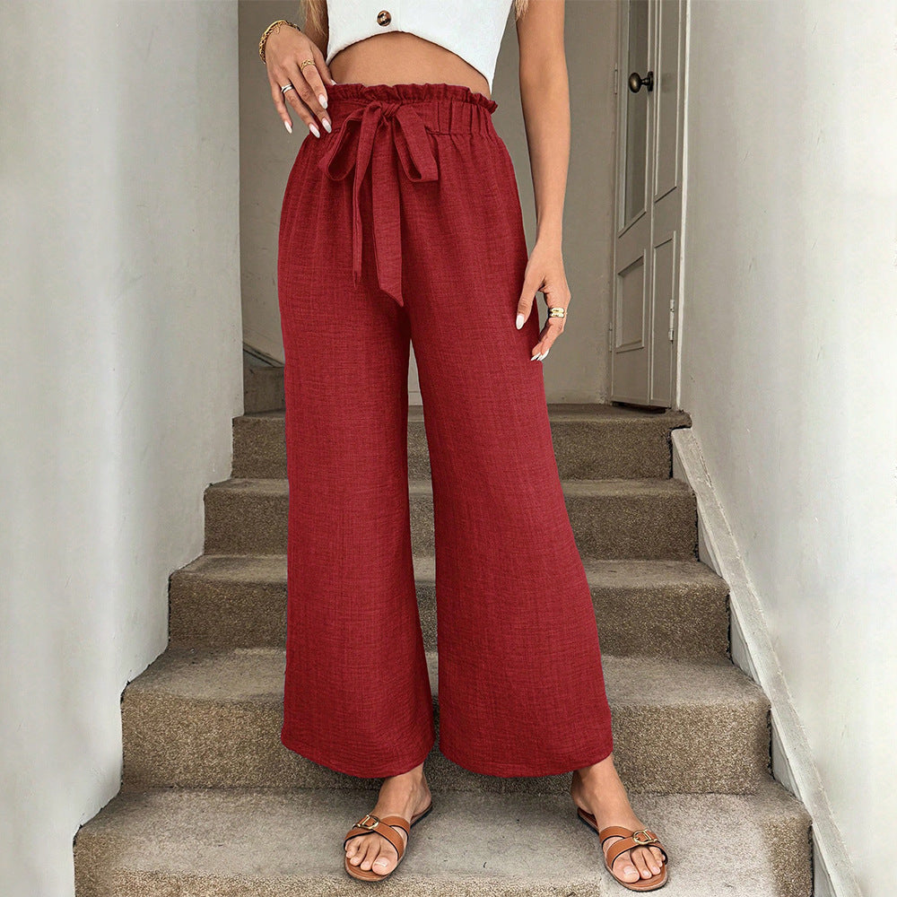 Pantaloni rossi a gamba larga con coulisse Valentina Lo Bello