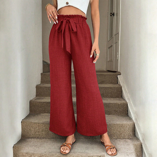 Pantaloni rossi a gamba larga con coulisse Valentina Lo Bello