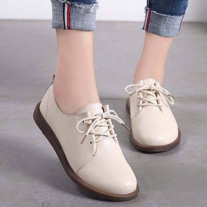 Retro Comfortable Valentina Lo Bello Leather Lace-Up Shoes
