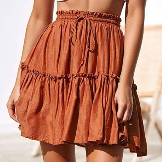 Ruffled Drawstring Mini Skirt by Valentina Lo Bello