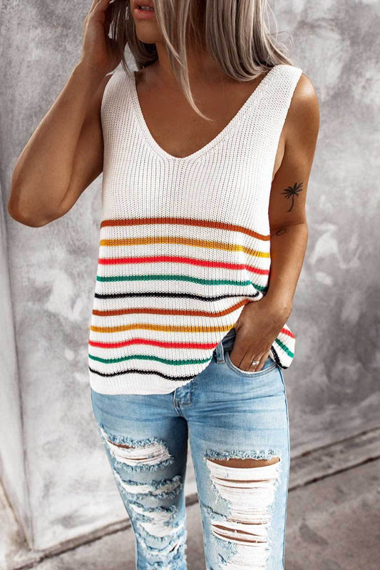 Gilet in maglia a righe multicolore di Valentina Lo Bello