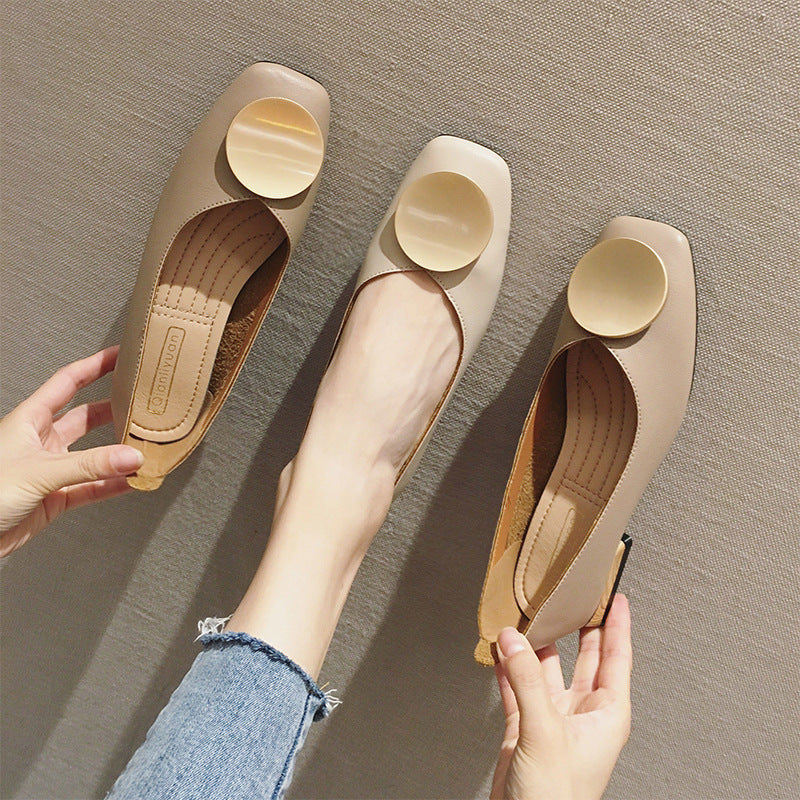 Chic Valentina Lo Bello Mid-Heel Mary Jane Flats