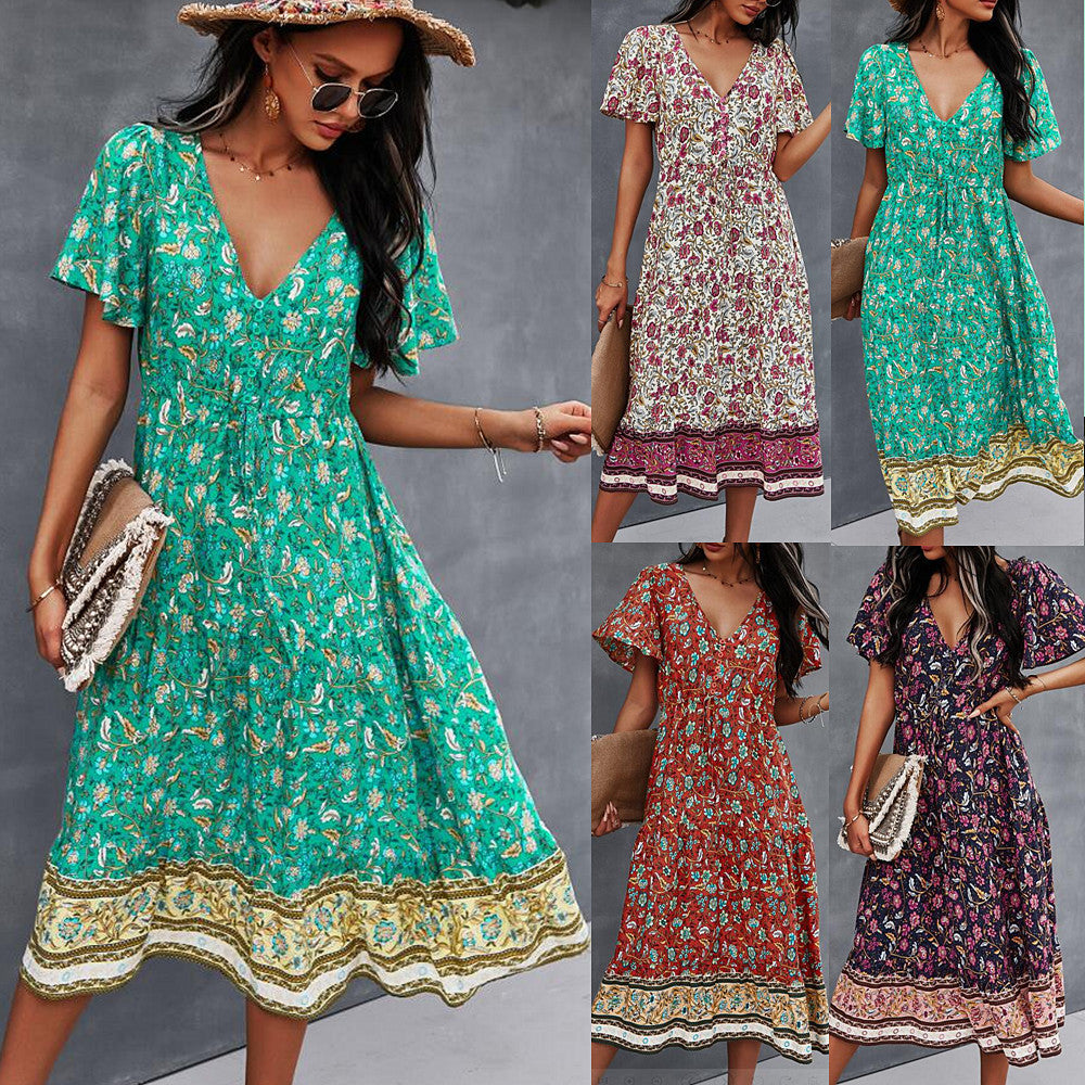 Vibrant Boho Floral Dress by Valentina Lo Bello