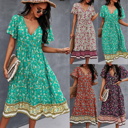 Vibrant Boho Floral Dress by Valentina Lo Bello