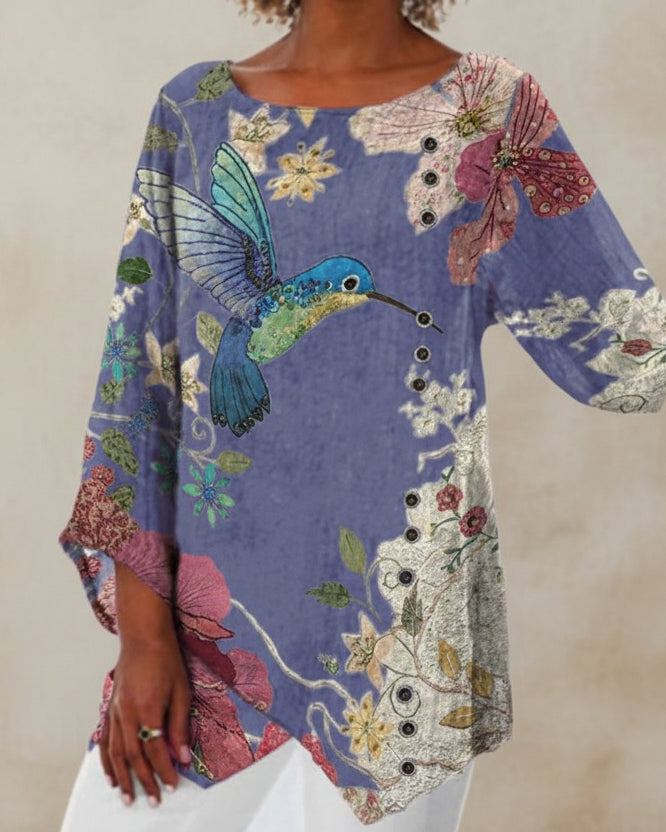 Top asimmetrico con stampa floreale di Valentina Lo Bello