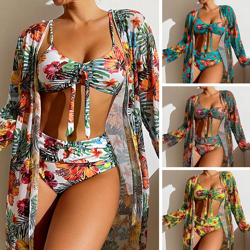 Floral Split Bikini Set by Valentina Lo Bello