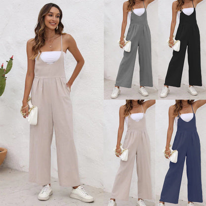 Chic Linen Blend Valentina Lo Bello Casual Jumpsuit