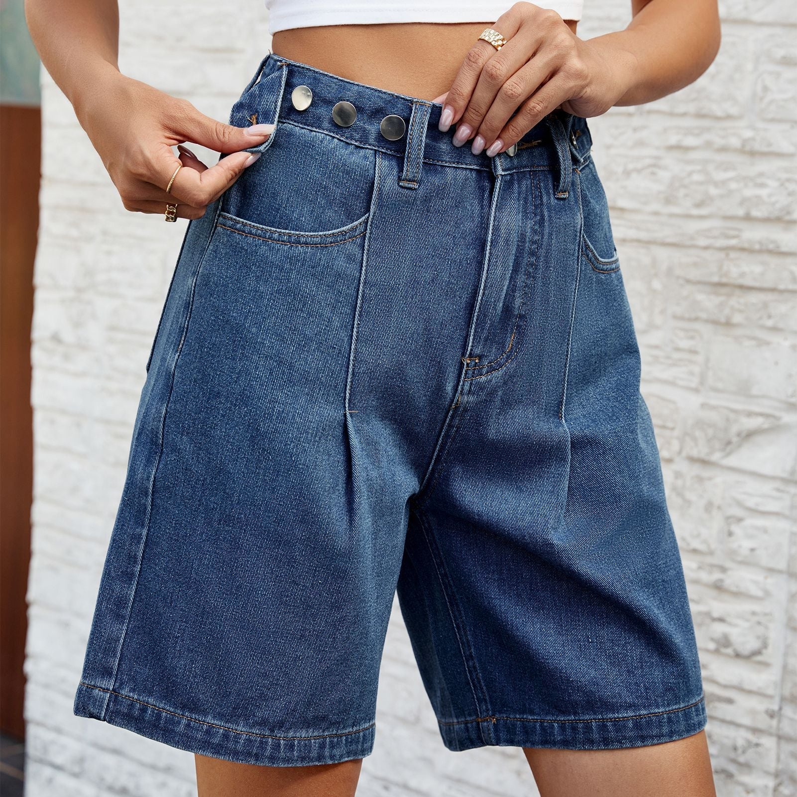 Adjustable Waist Denim Shorts Valentina Lo Bello Women’s