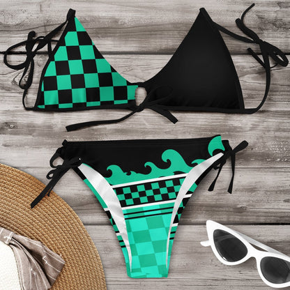 Bikini Valentina Lo Bello dai colori vivaci, ispirato a Pinterest.