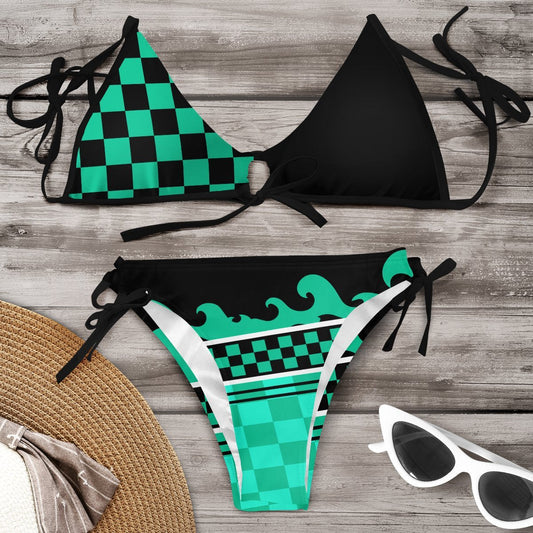 Bikini Valentina Lo Bello dai colori vivaci, ispirato a Pinterest.