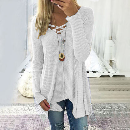 Elegant V-Neck Irregular Blouse by Valentina Lo Bello