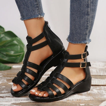 Chic Hollow-Out Wedge Sandals by Valentina Lo Bello