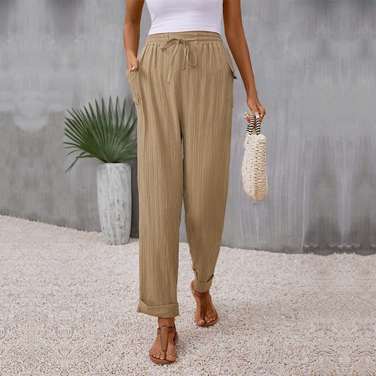 Pantaloni dritti plissettati color kaki di Valentina Lo Bello