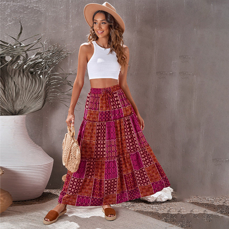 Bohemian Print Valentina Lo Bello Maxi Skirt