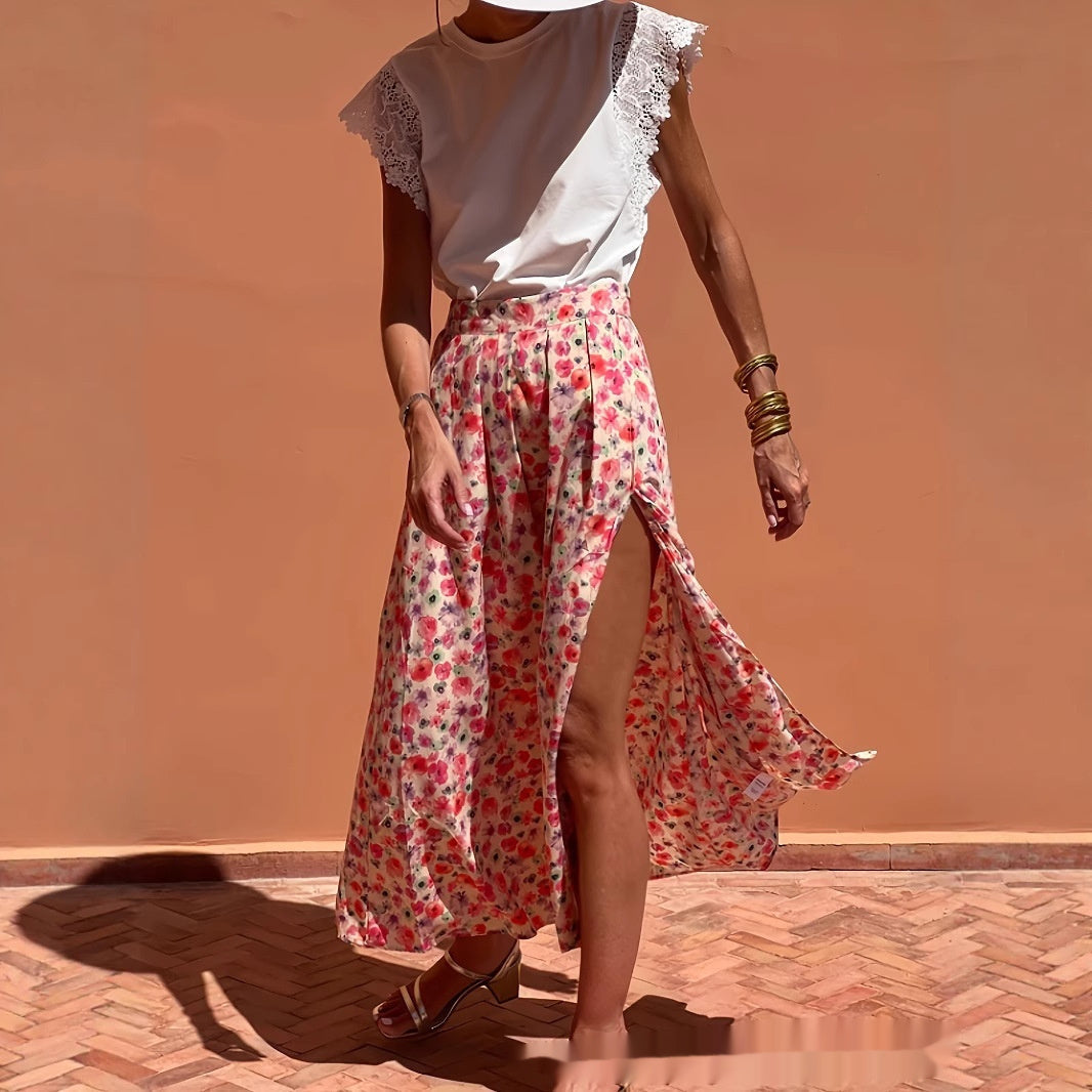Elegante gonna lunga floreale Valentina Lo Bello per tutti i giorni