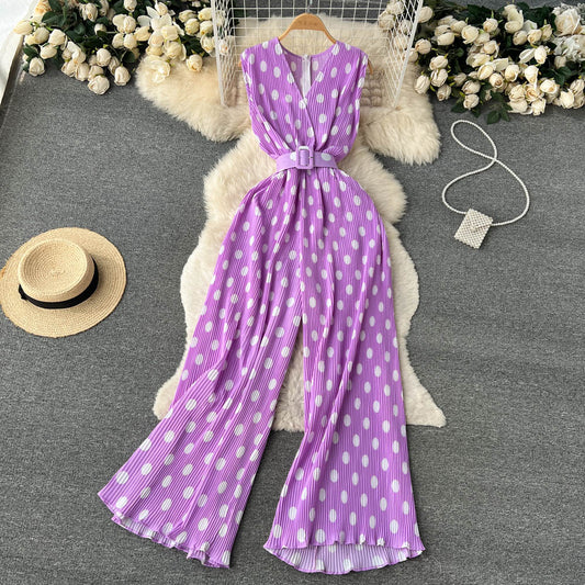 Elegante tuta in chiffon a pois di Valentina Lo Bello