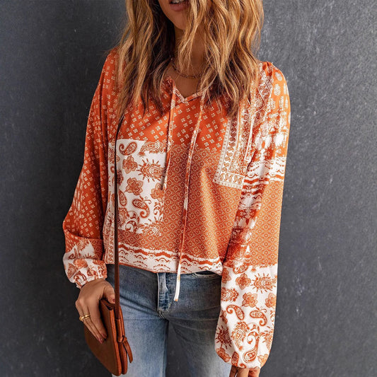Camicetta a maniche lunghe con stampa boho di Valentina Lo Bello