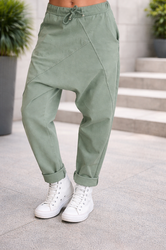 Pantaloni harem in cotone a vestibilità comoda Valentina Lo Bello