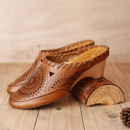 Sandali vintage in pelle con tacco medio di Valentina Lo Bello