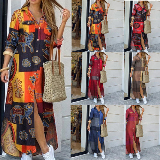 Vibrant Print Valentina Lo Bello Shirt Dress